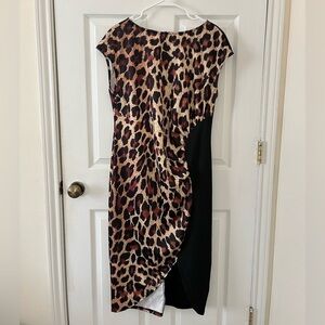 Leopard Print and Black Women's Dress